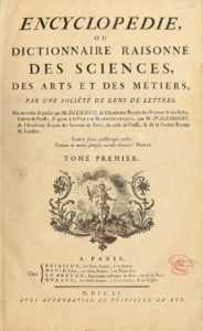 Cover of the "Encyclopédie, ou dictionnaire raisonné des sciences, des arts et des métiers" (Encyclopaedia or a Systematic Dictionary of the Sciences, Arts and Crafts) Edited by Denis Diderot and Jean le Rond D'Alembert