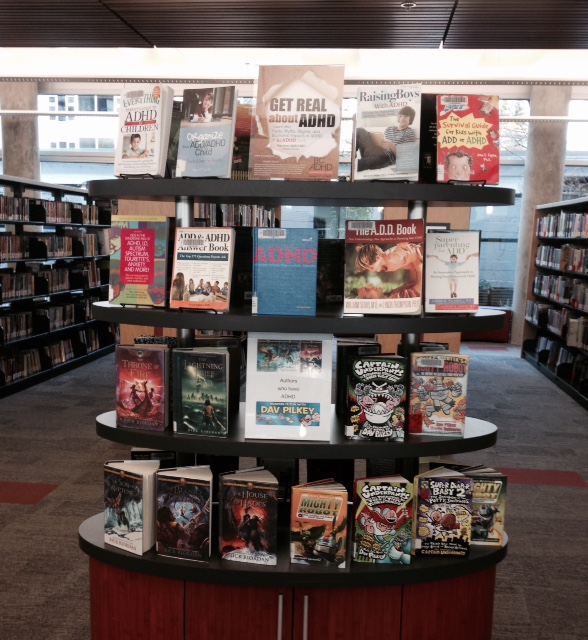 North Vancouver City Library @northvancitylib ADHD Book Display. Thanks Patricia